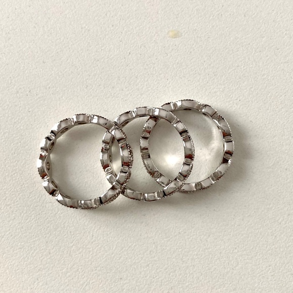 Stella & Dot Stackable Rings Deco - Silver - Size 6 - Picture 4 of 7